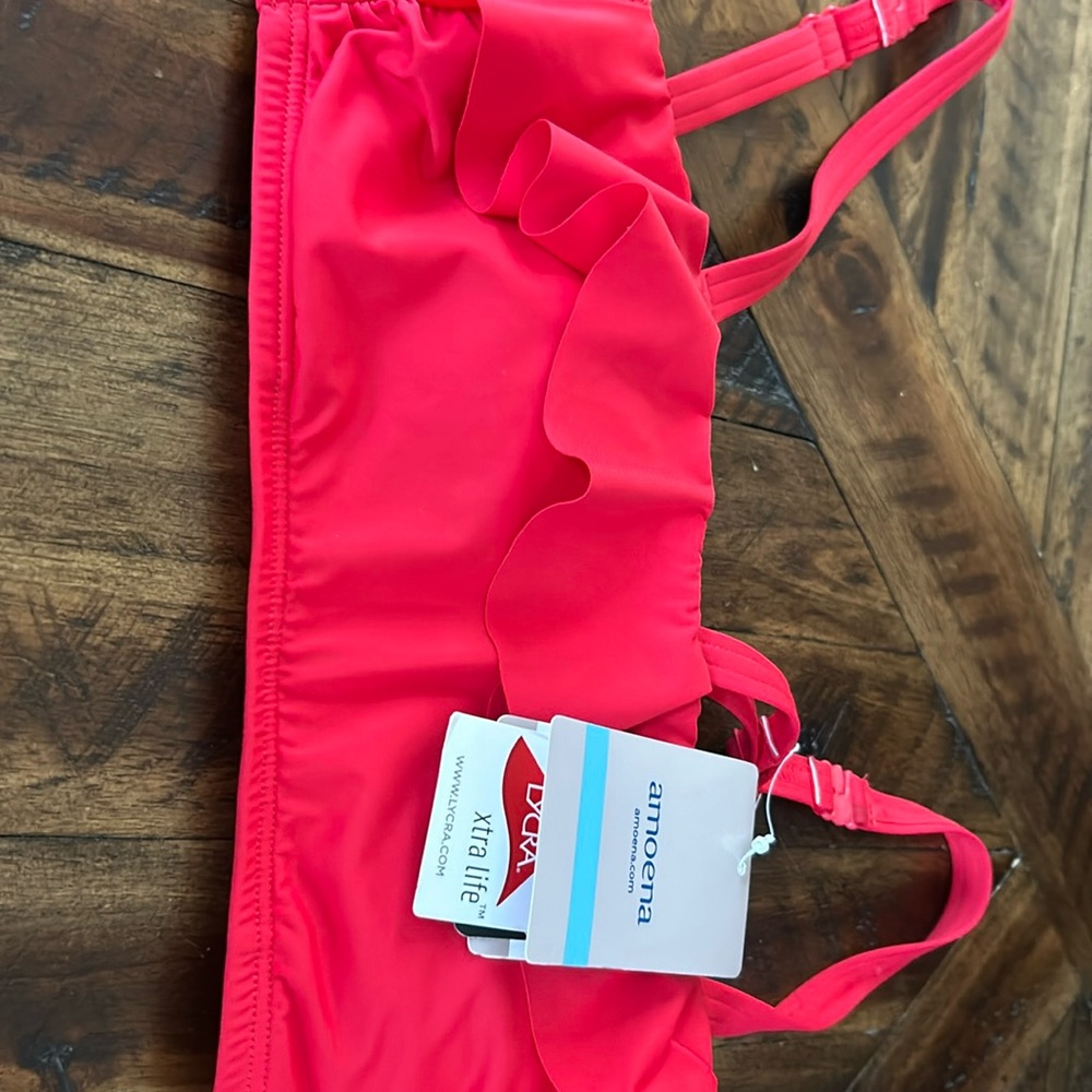 Brand new with tags red Amoena bathing suit top size 6 a
